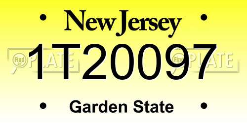 1T20097 New Jersey License Plate