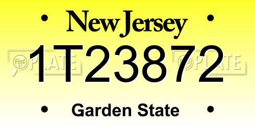1T23872 New Jersey License Plate