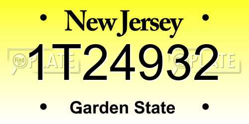1T24932 New Jersey License Plate