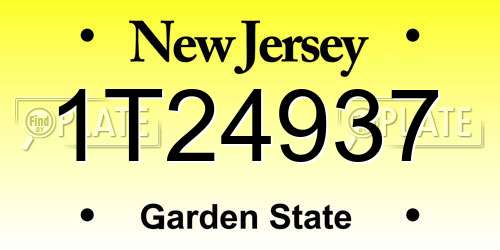 1T24937 New Jersey License Plate