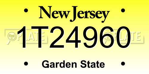 1T24960 New Jersey License Plate