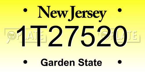 1T27520 New Jersey License Plate