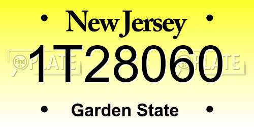 1T28060 New Jersey License Plate