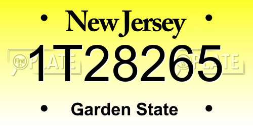 1T28265 New Jersey License Plate