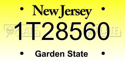 1T28560 New Jersey License Plate
