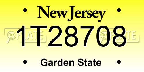 1T28708 New Jersey License Plate
