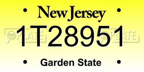 1T28951 New Jersey License Plate
