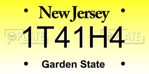 1T41H4 New Jersey License Plate