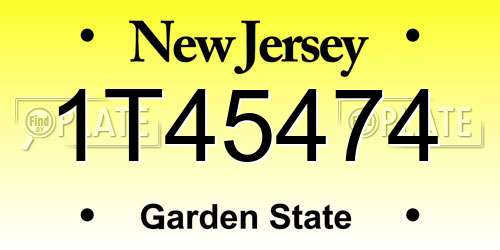 1T45474 New Jersey License Plate