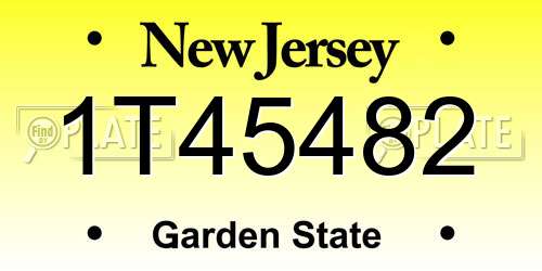 1T45482 New Jersey License Plate