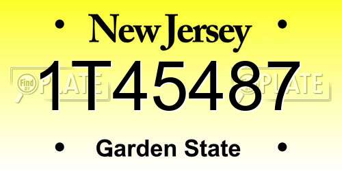 1T45487 New Jersey License Plate