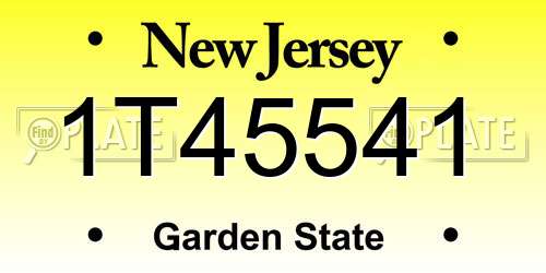 1T45541 New Jersey License Plate