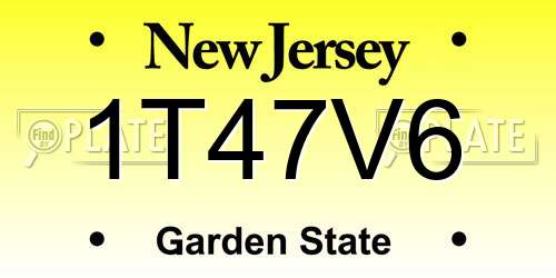 1T47V6 New Jersey License Plate