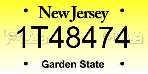 1T48474 New Jersey License Plate