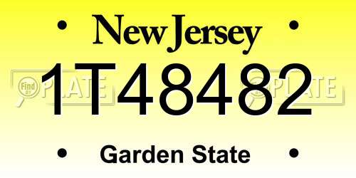 1T48482 New Jersey License Plate