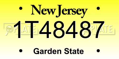 1T48487 New Jersey License Plate