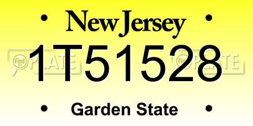 1T51528 New Jersey License Plate