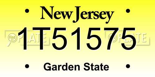 1T51575 New Jersey License Plate