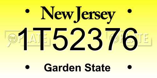 1T52376 New Jersey License Plate