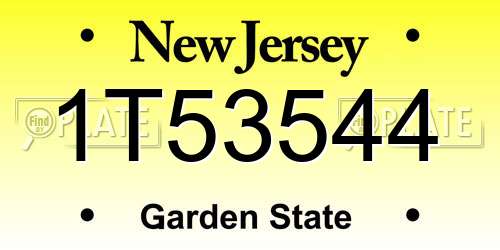 1T53544 New Jersey License Plate