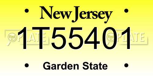 1T55401 New Jersey License Plate