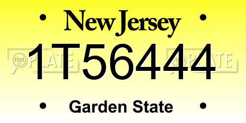 1T56444 New Jersey License Plate