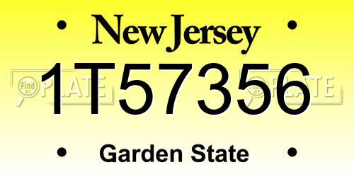 1T57356 New Jersey License Plate