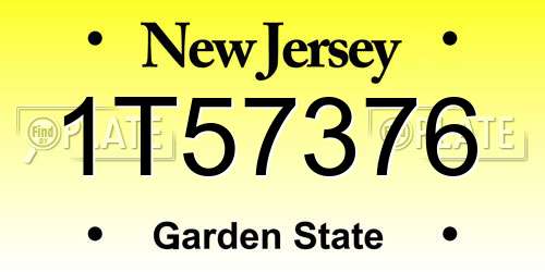 1T57376 New Jersey License Plate