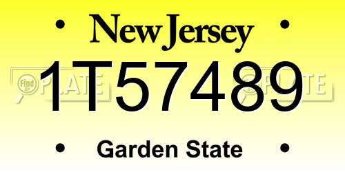 1T57489 New Jersey License Plate