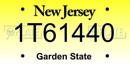 1T61440 New Jersey License Plate