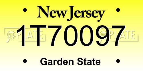 1T70097 New Jersey License Plate