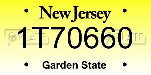 1T70660 New Jersey License Plate