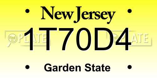 1T70D4 New Jersey License Plate