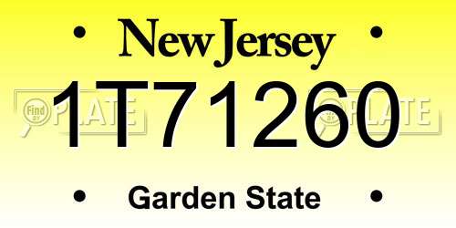 1T71260 New Jersey License Plate