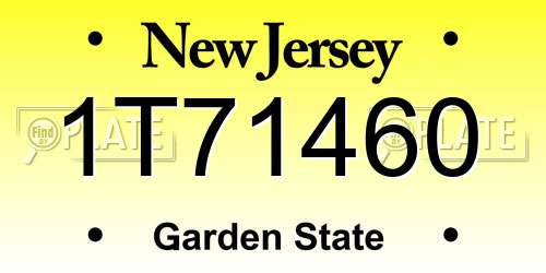 1T71460 New Jersey License Plate