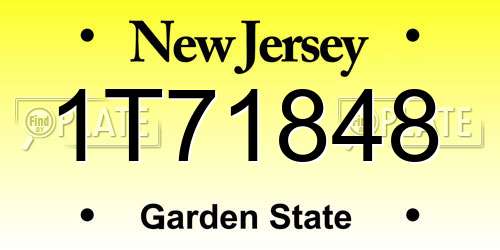 1T71848 New Jersey License Plate
