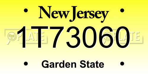 1T73060 New Jersey License Plate