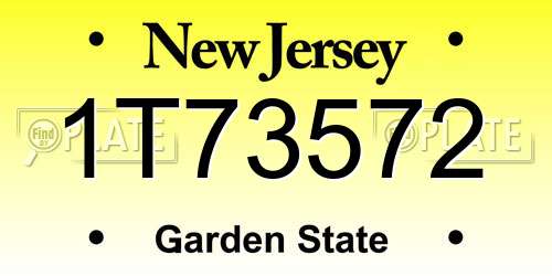 1T73572 New Jersey License Plate