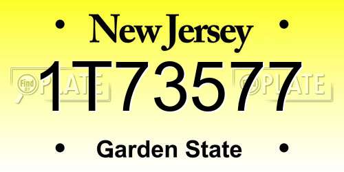 1T73577 New Jersey License Plate