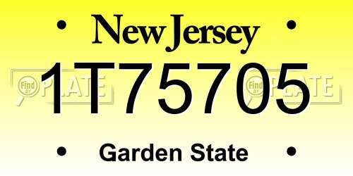1T75705 New Jersey License Plate