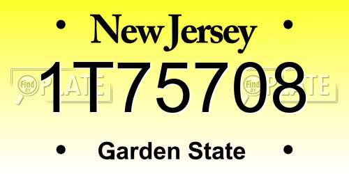 1T75708 New Jersey License Plate