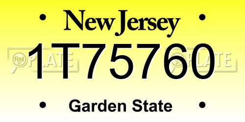 1T75760 New Jersey License Plate