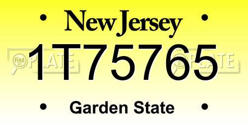 1T75765 New Jersey License Plate