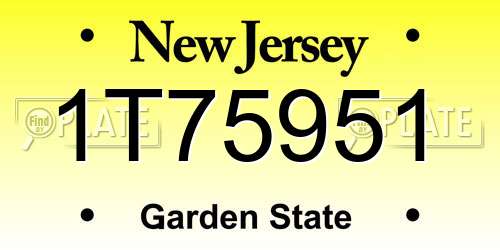 1T75951 New Jersey License Plate