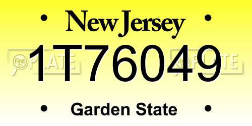 1T76049 New Jersey License Plate