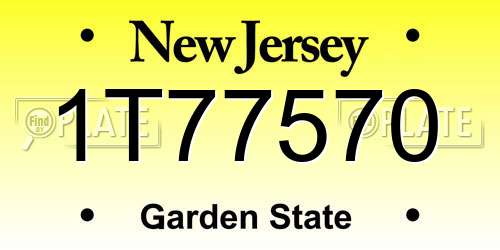 1T77570 New Jersey License Plate
