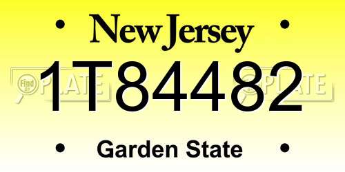 1T84482 New Jersey License Plate