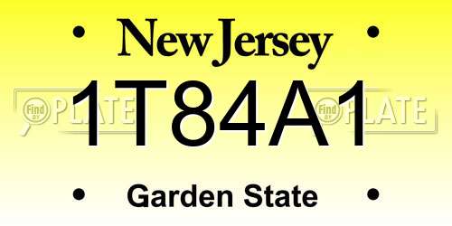 1T84A1 New Jersey License Plate