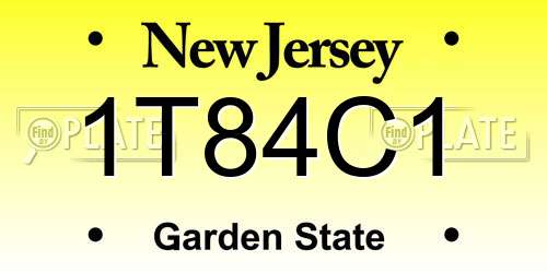 1T84C1 New Jersey License Plate