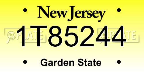 1T85244 New Jersey License Plate